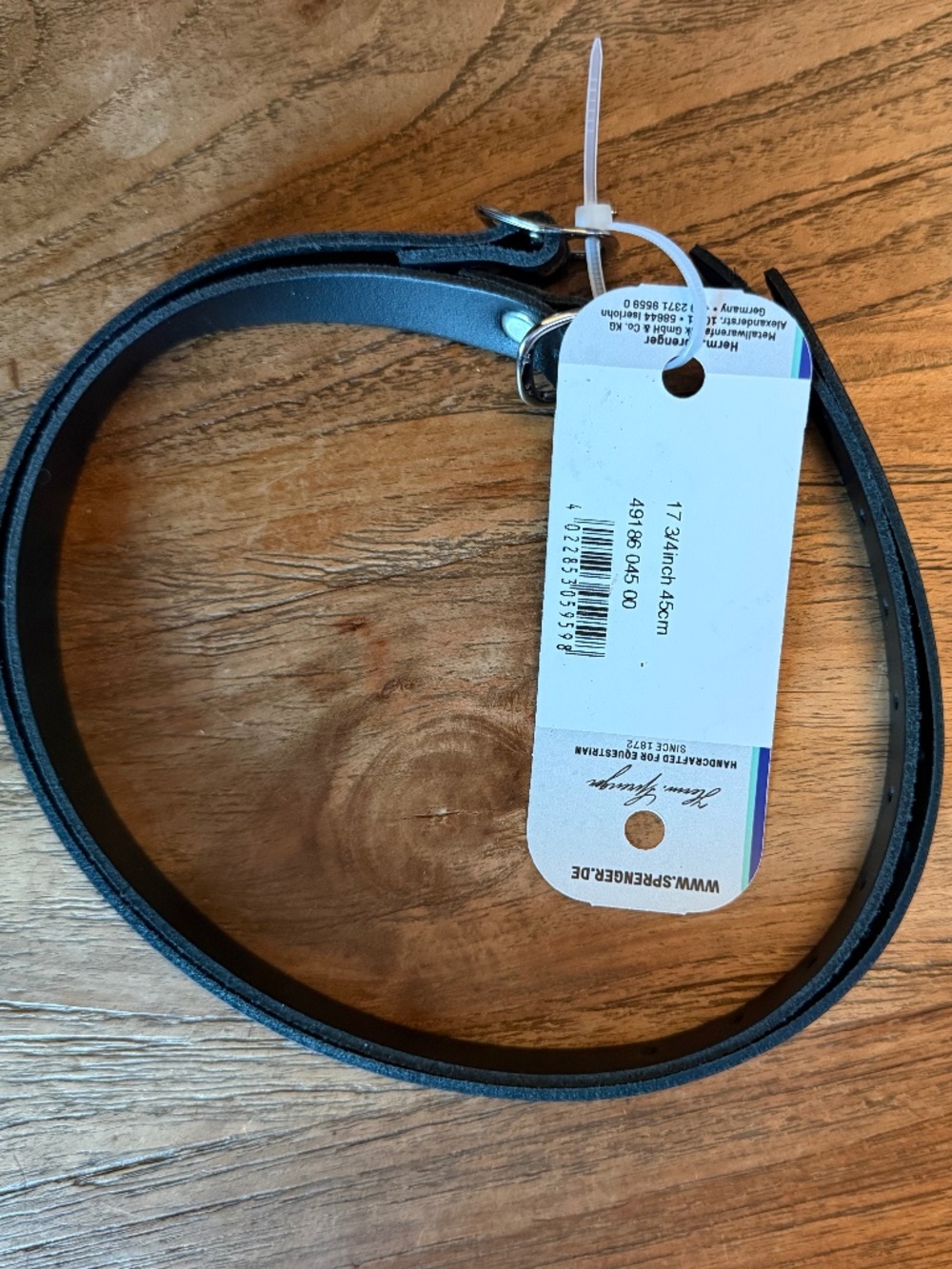 NWT Sprenger Black Leather Spur Straps - 17.75"/45CM